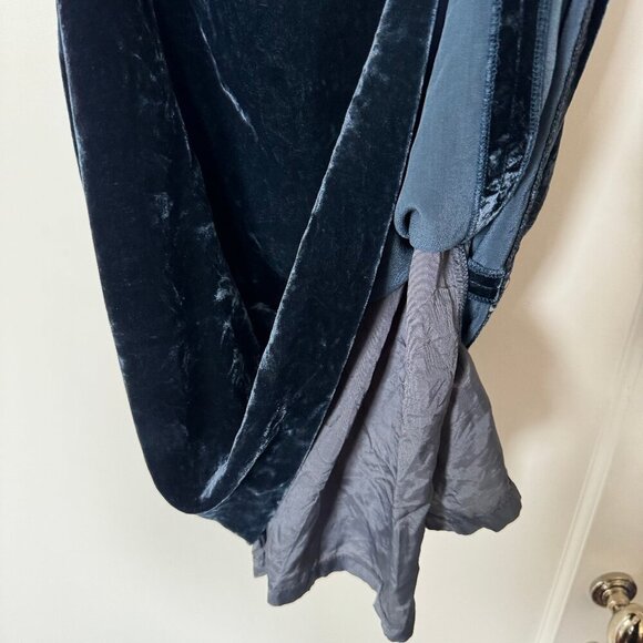 Blue Velvet Mini Dress sz S - Picture 3 of 4